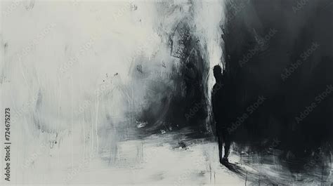  Echoes in Silence: Urban Loneliness Captured Through Stark Monochromatic Brushstrokes!